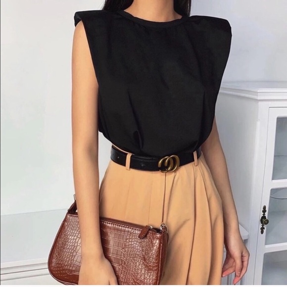Zara Tops - Zara Shoulder Pad Tank Top